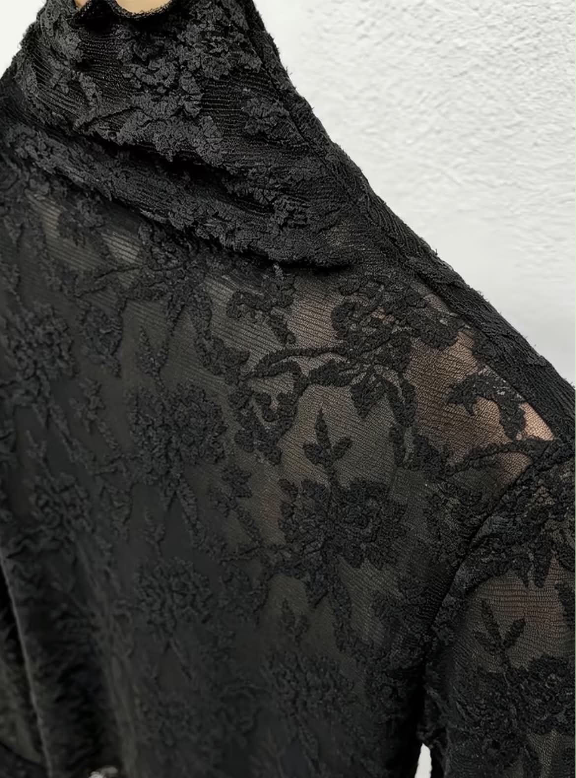 Lace Mock Neck