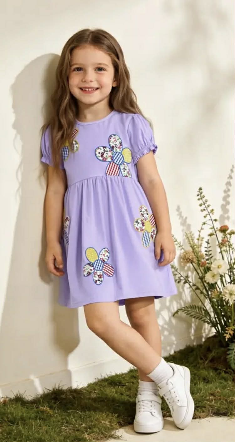 Embroidered Lilac Dress