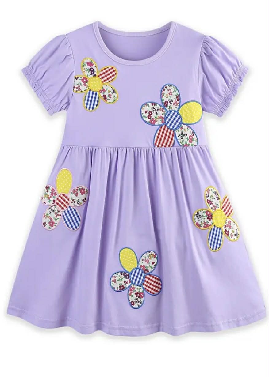 Embroidered Lilac Dress