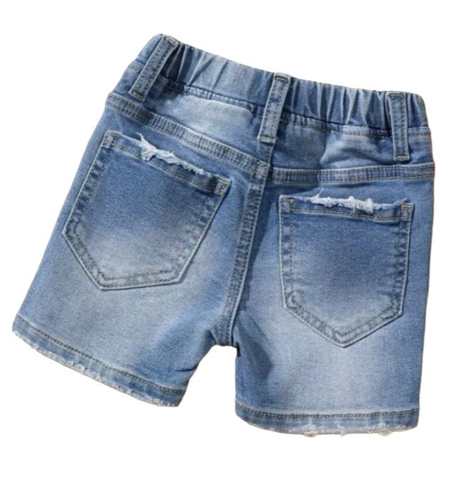 Distressed Denim Shorts