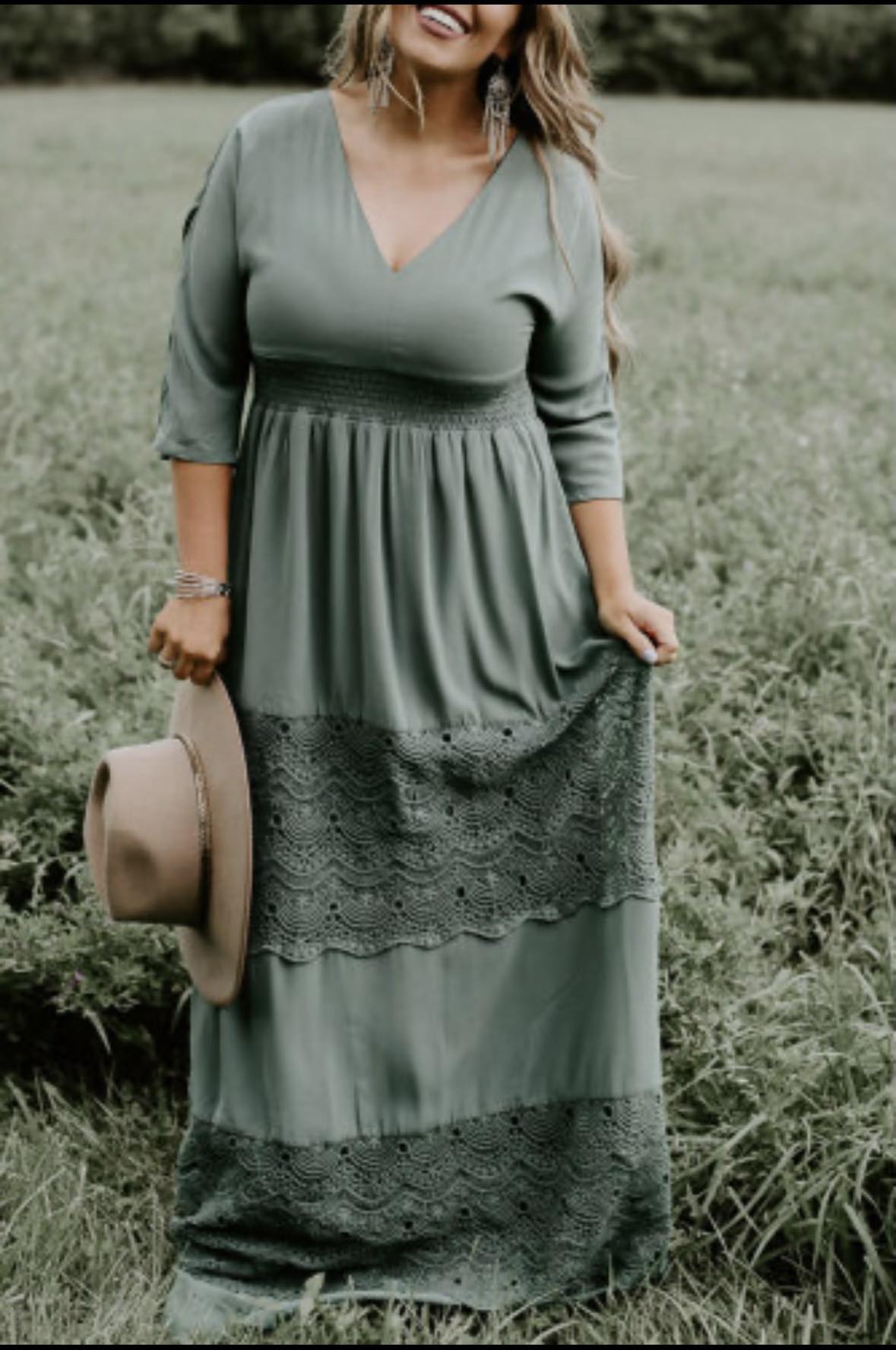 Sage Garden Lace Dress