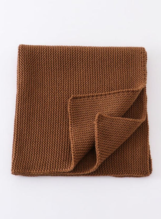 Soft Brown Baby Knit Blanket