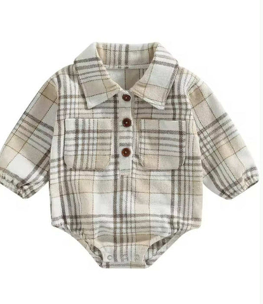 Flannel One Piece Button Up