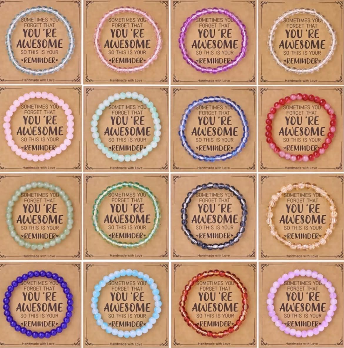 You're Awesome Glass Bead Bracelets