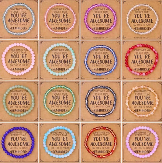 You're Awesome Glass Bead Bracelets
