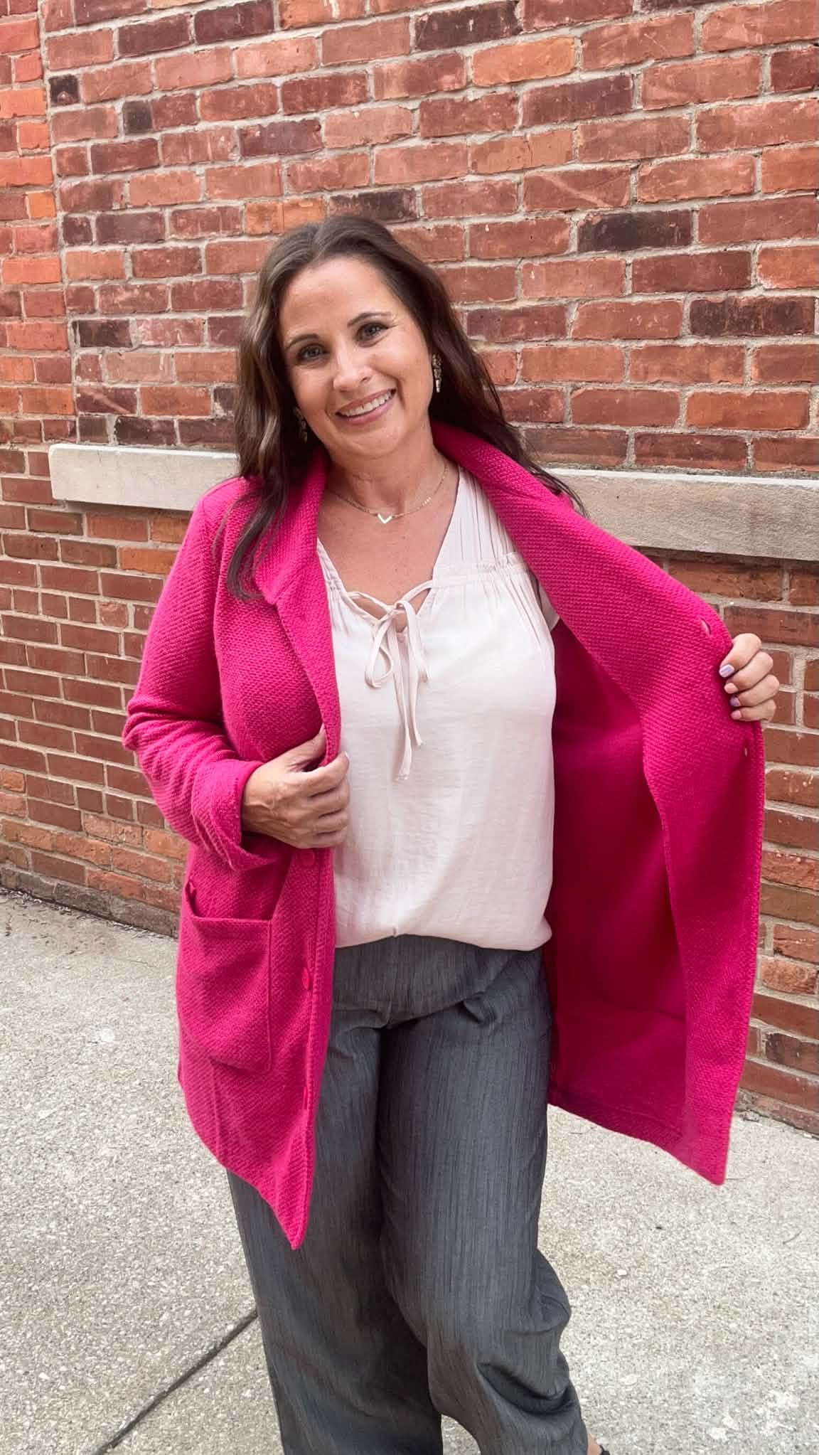 Long Sleeve High Neck Button Down Coat