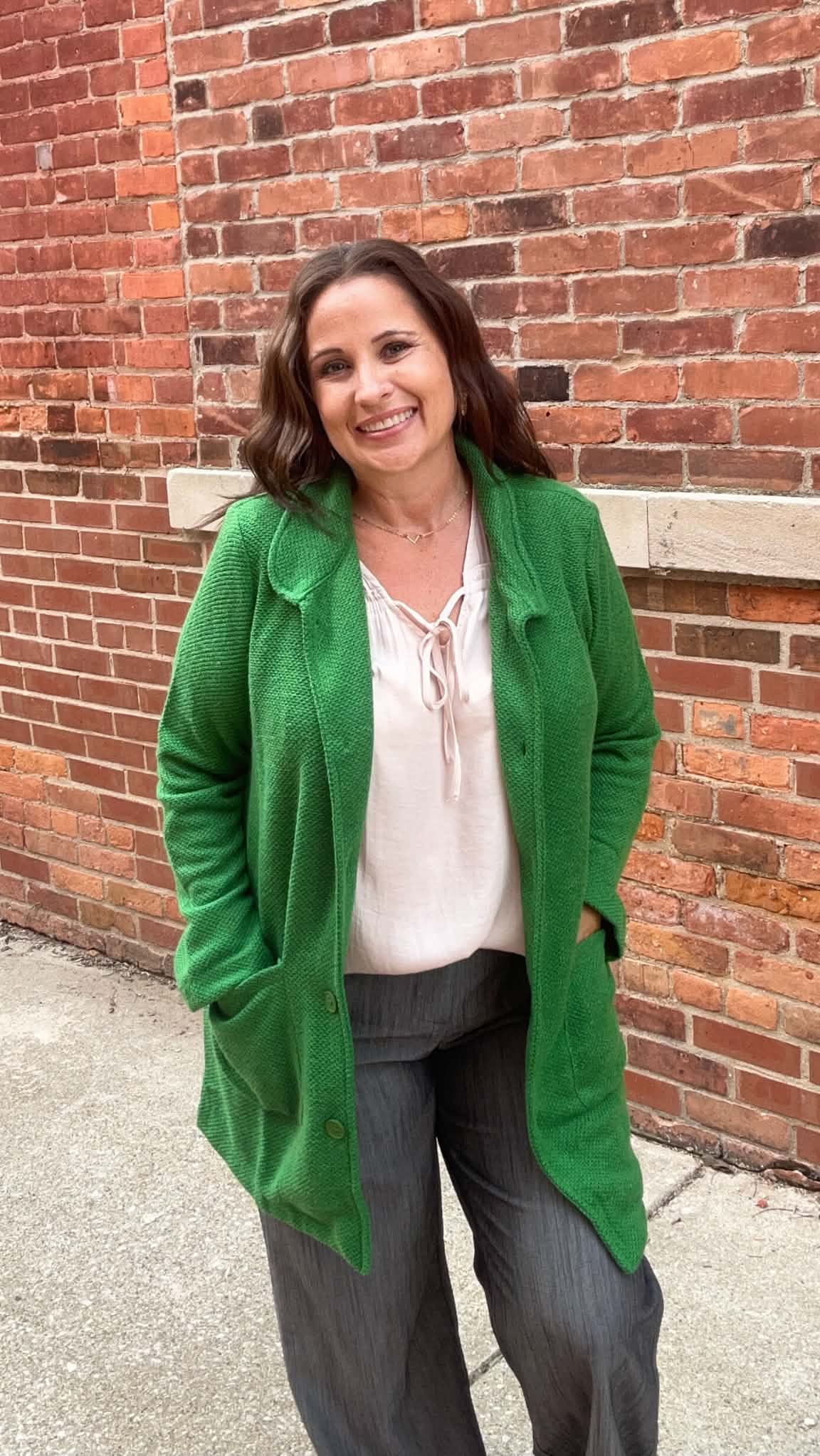 Long Sleeve High Neck Button Down Coat