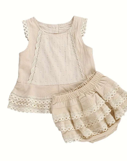 Lace Vest Top with Tiered Bloomers
