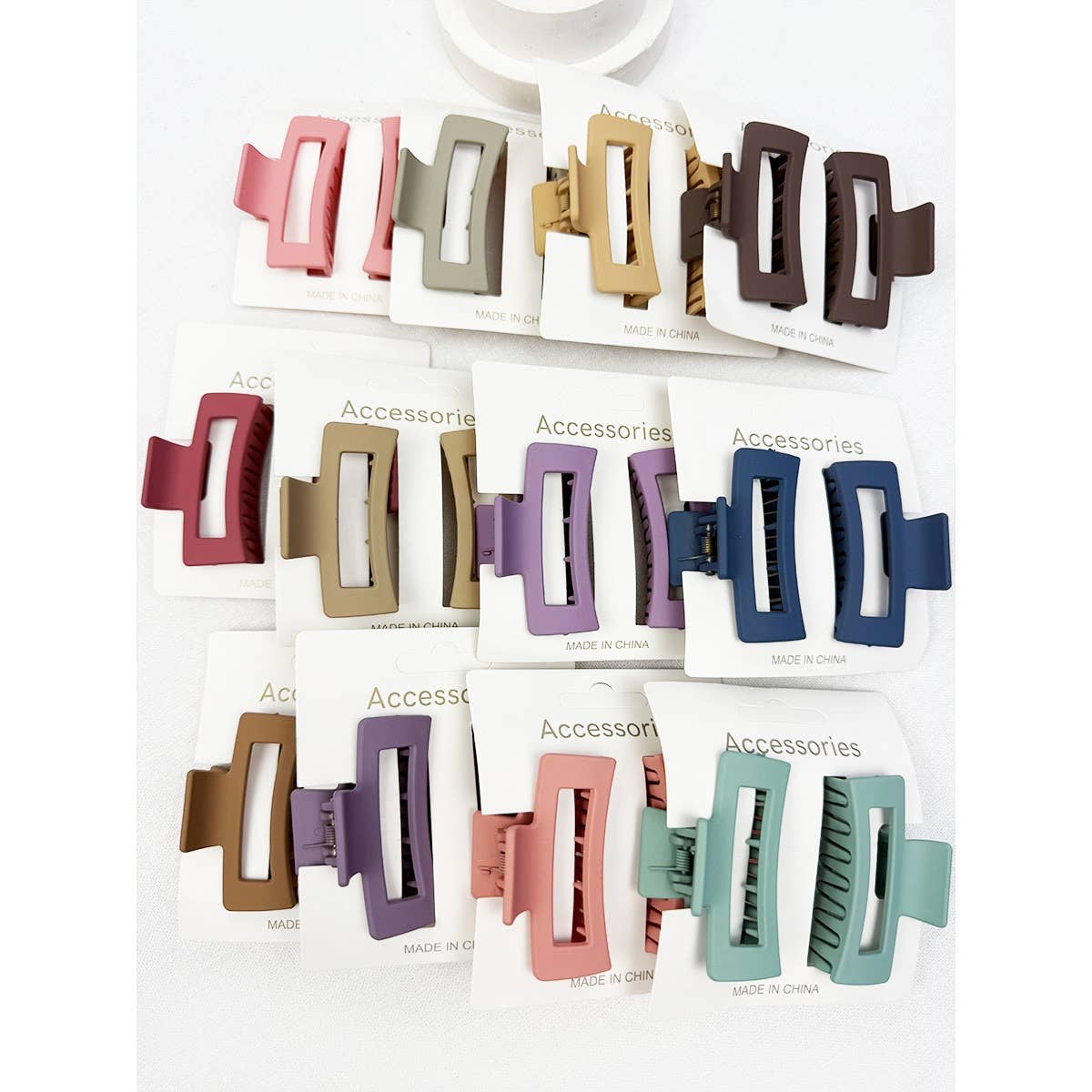 Matt DUO Small Cut Out Rectangle Hair Claw