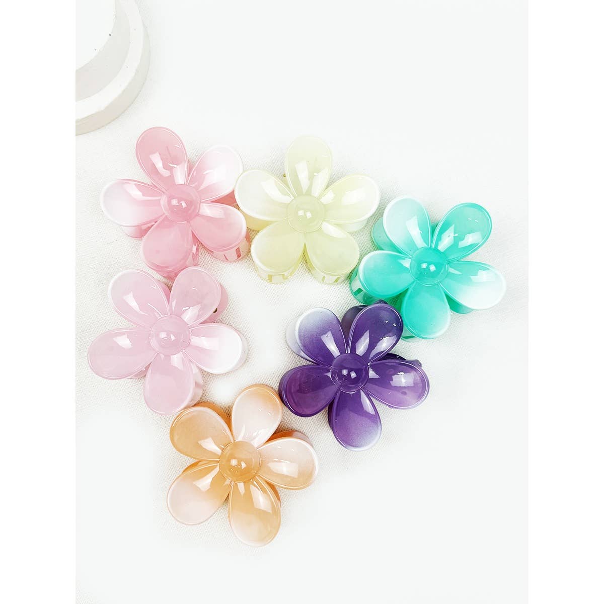 Ombre Glossy Daisy Hair Clips