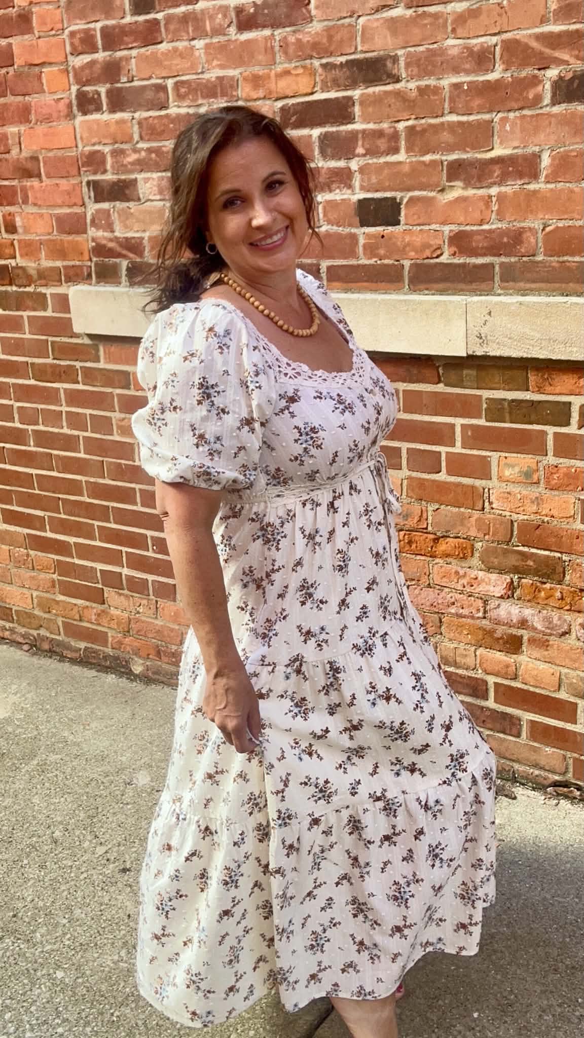 Floral Clip Dot Crochet Lace Dress