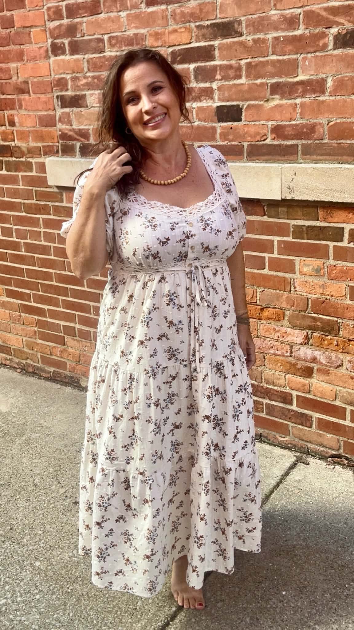 Floral Clip Dot Crochet Lace Dress