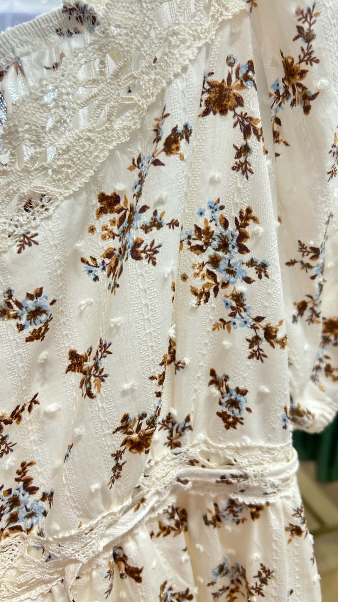 Floral Clip Dot Crochet Lace Dress