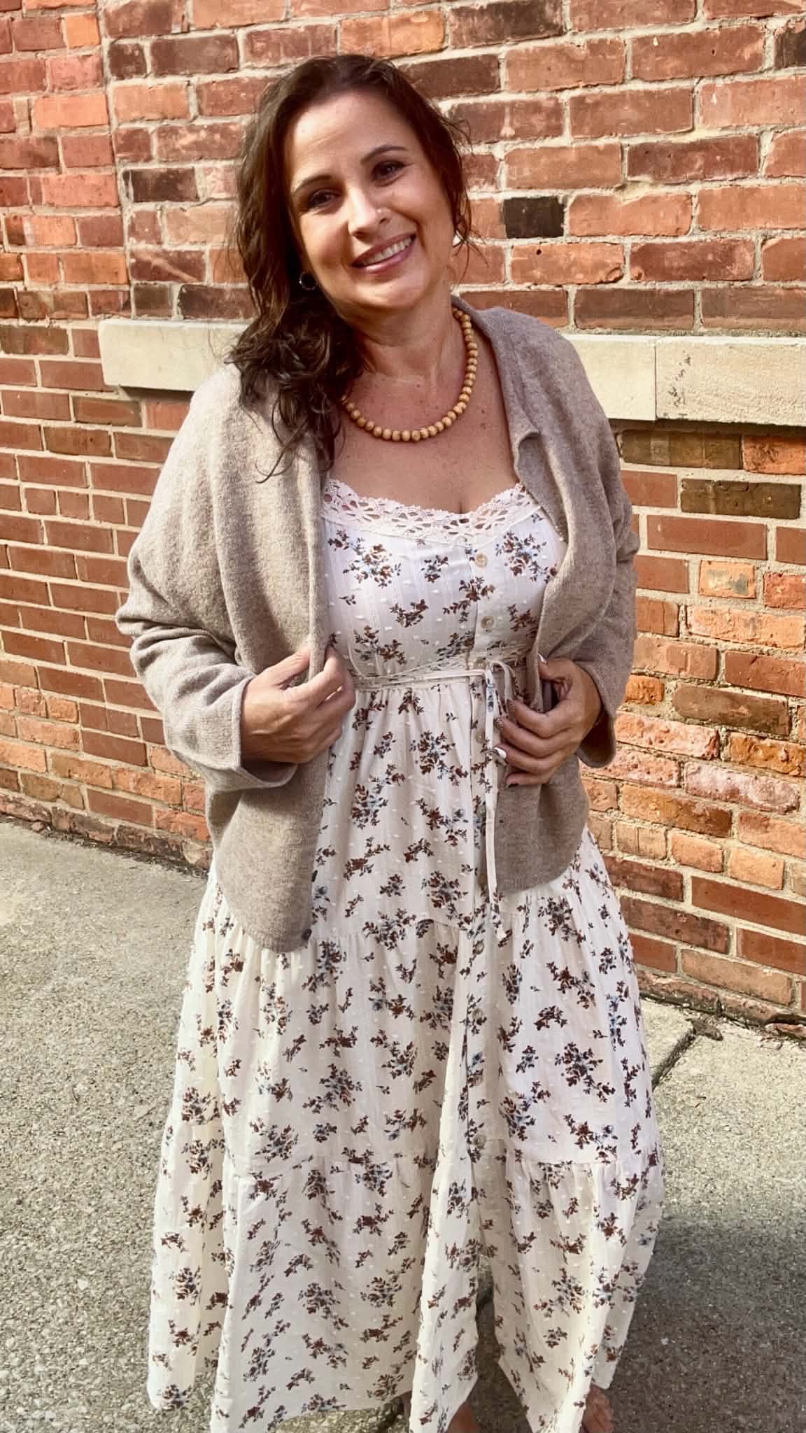 Floral Clip Dot Crochet Lace Dress