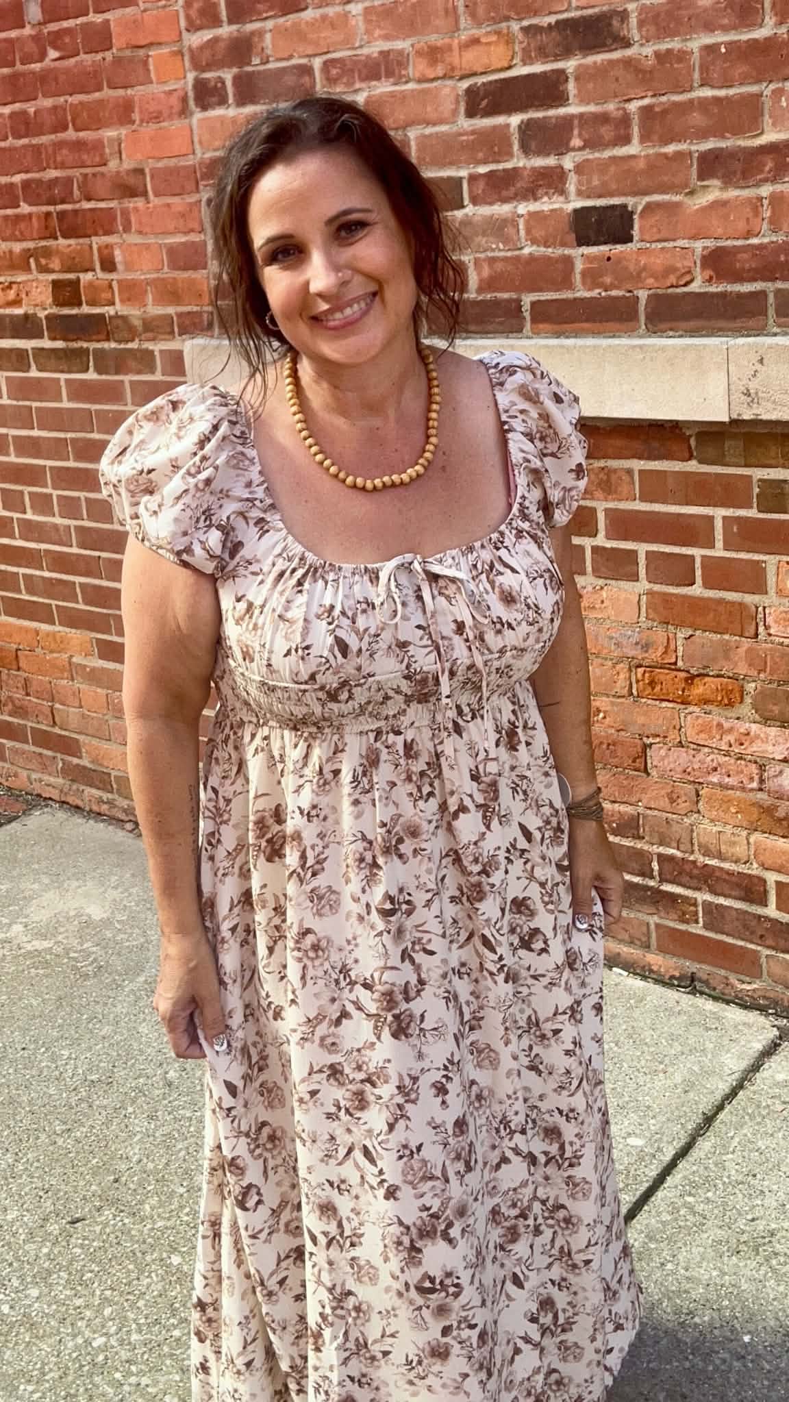 Plus Size Floral Toile Dress