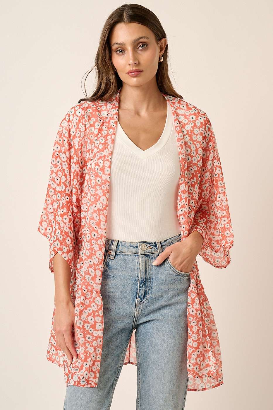 FLOWER PRINT YORYU CHIFFON DUSTER