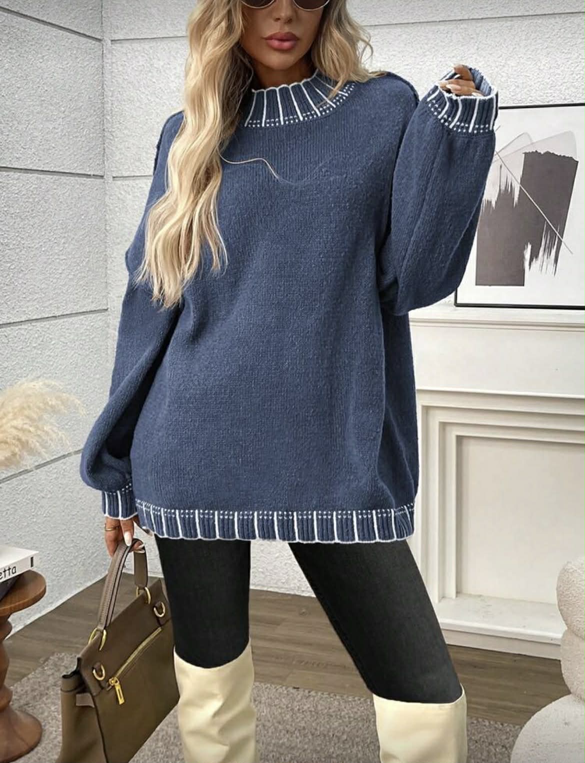 Wide Stitch Oversized Sweater