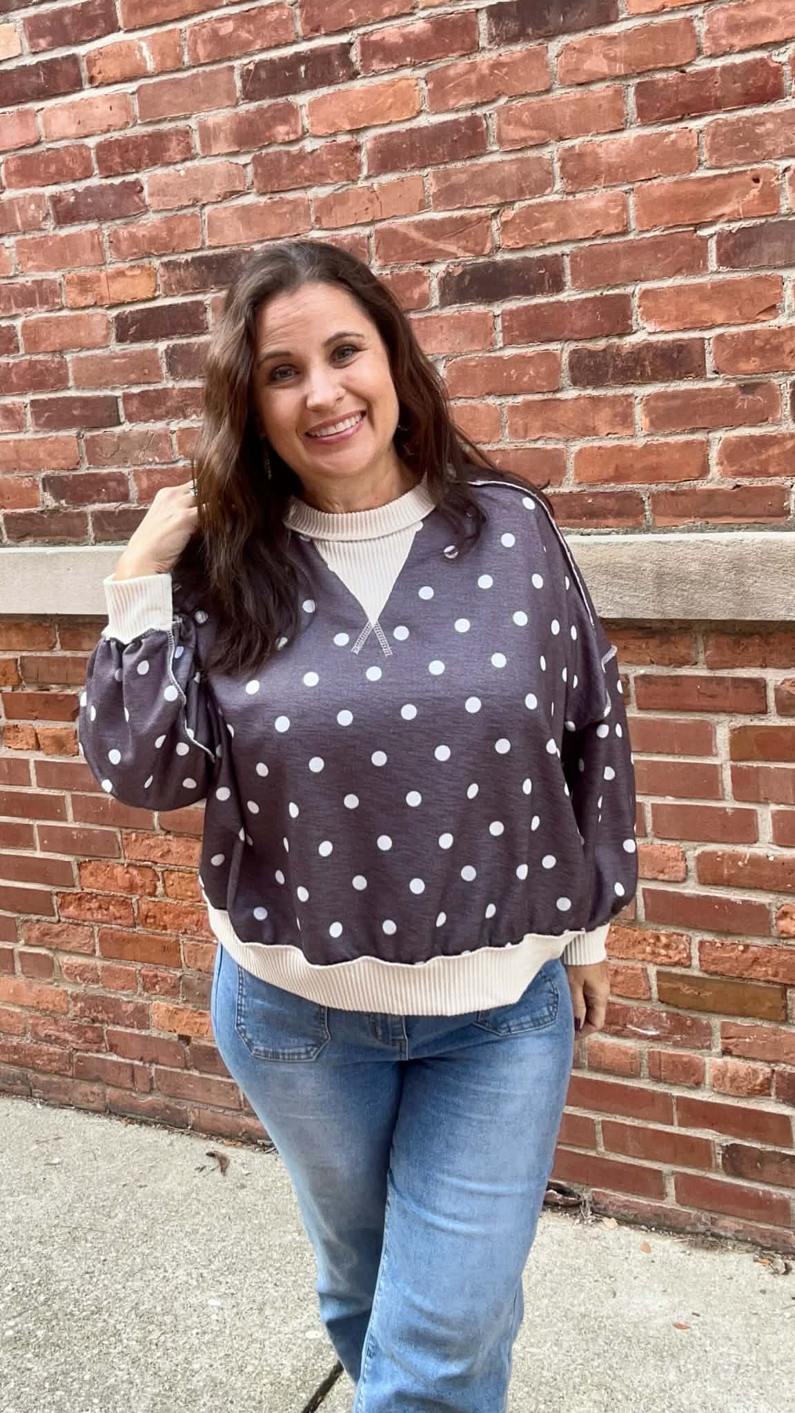Oversized Polka Dot Pullover