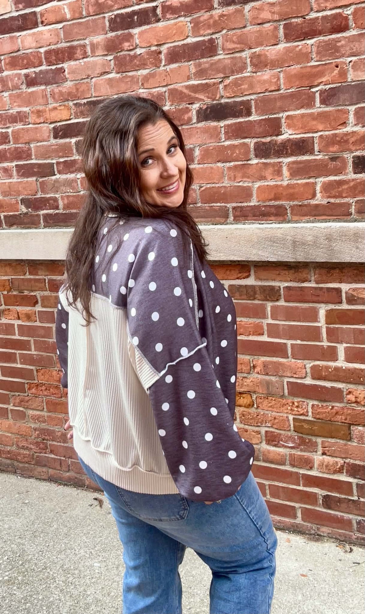 Oversized Polka Dot Pullover