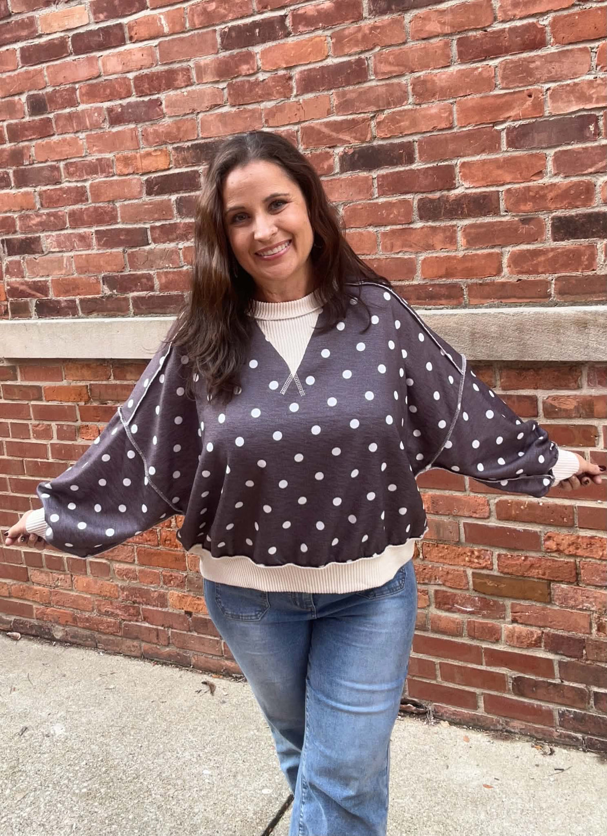 Oversized Polka Dot Pullover