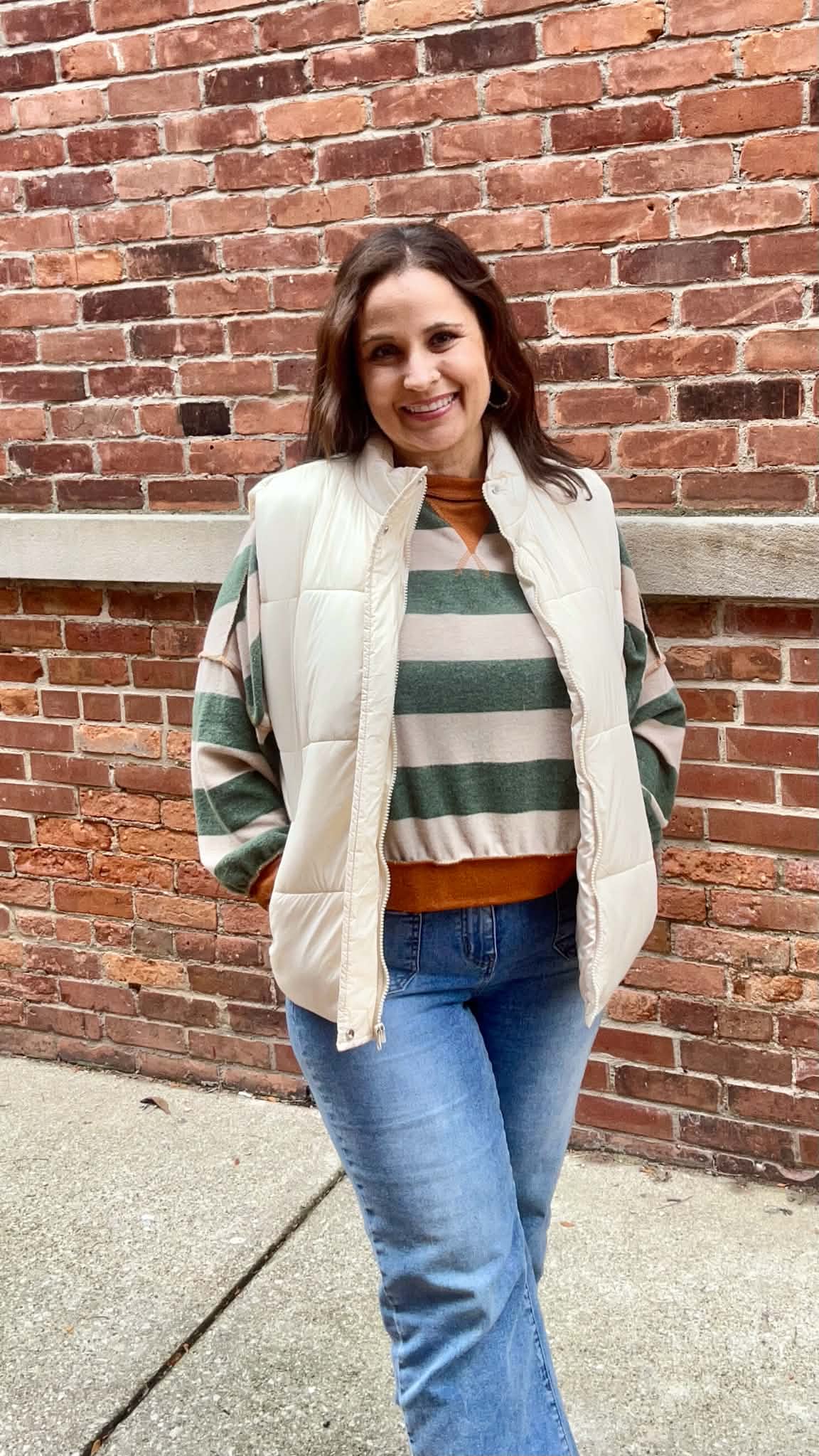 Striped Color Block Hacci Pullover Top