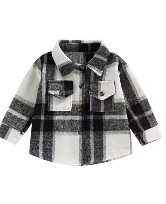 Black Flannel Shacket