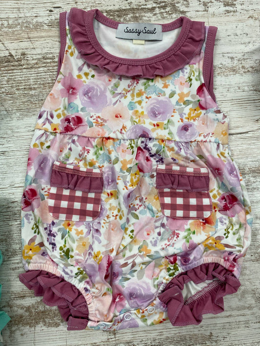 Purple Floral Romper