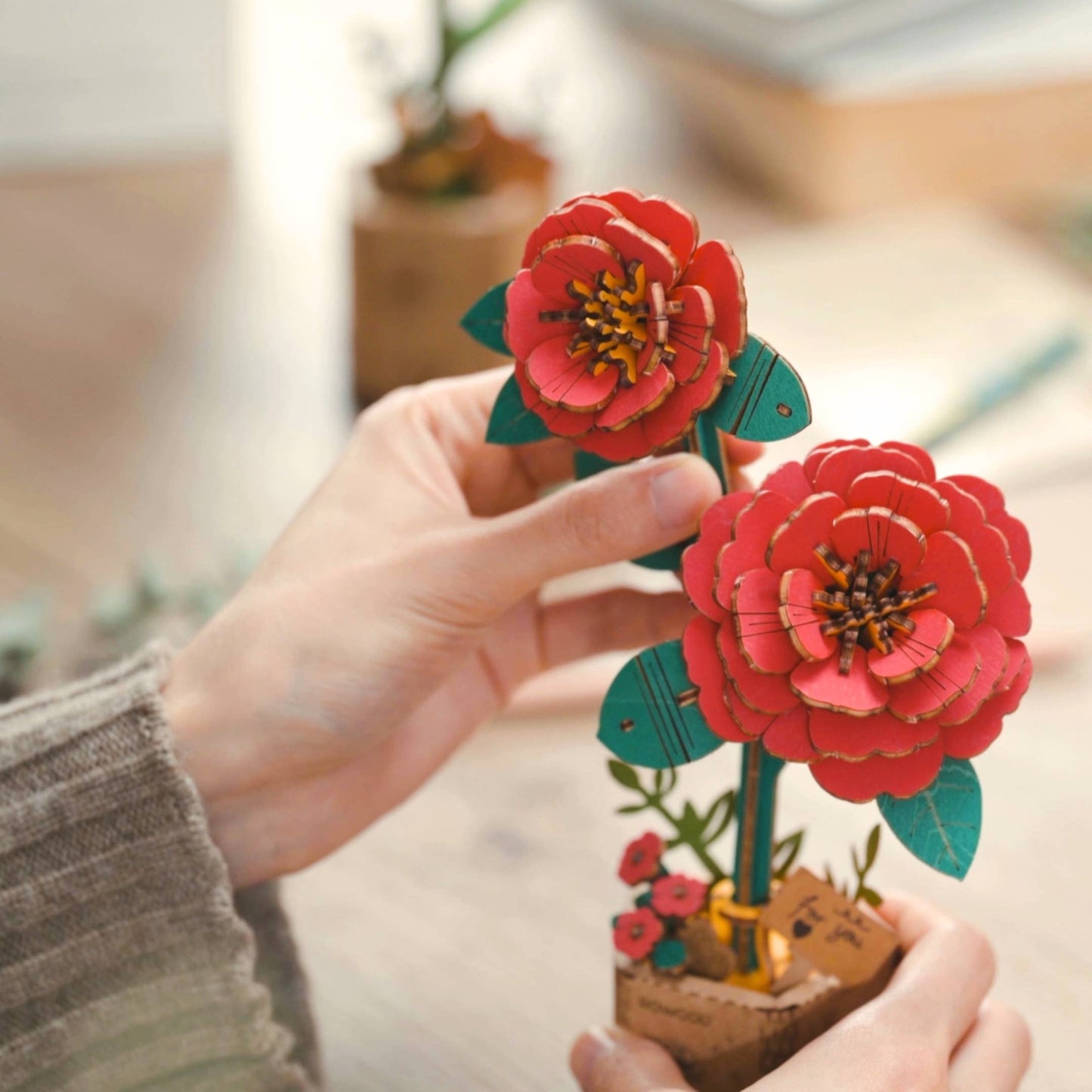 DIY 3D Wooden Flower Puzzle Bundle Pack
