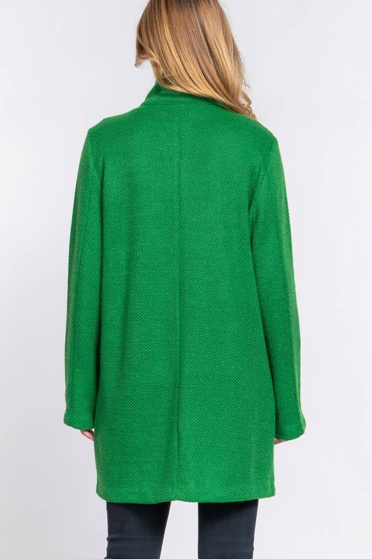 Long Sleeve High Neck Button Down Coat