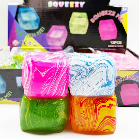 Marbled Cube Shaped Squish Toy - Maltose