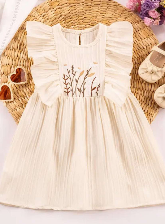Cream Embroidery Dress