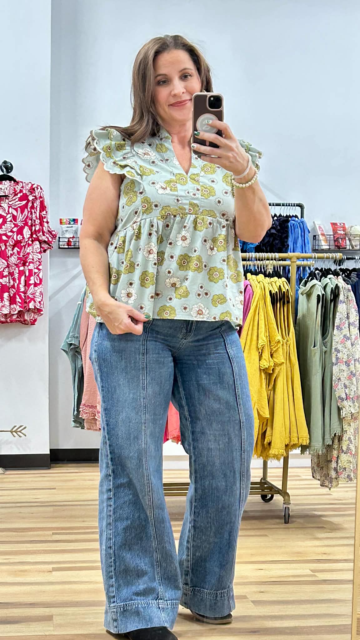 UMGEE Floral Print Peplum Top