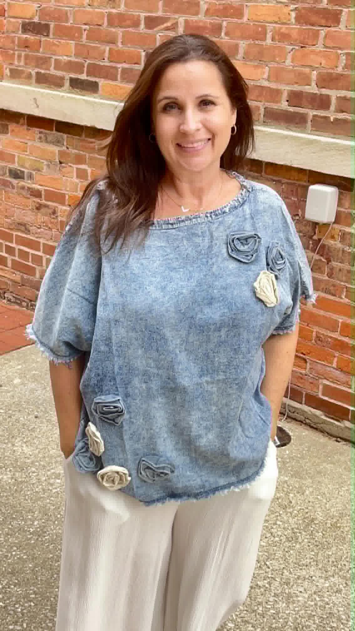 Denim Boho Casual Top