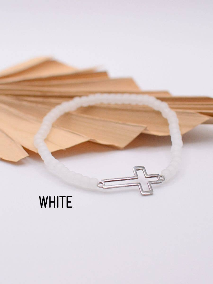 Silver Cross bracelet - Christian Gift, Catholic jewelry
