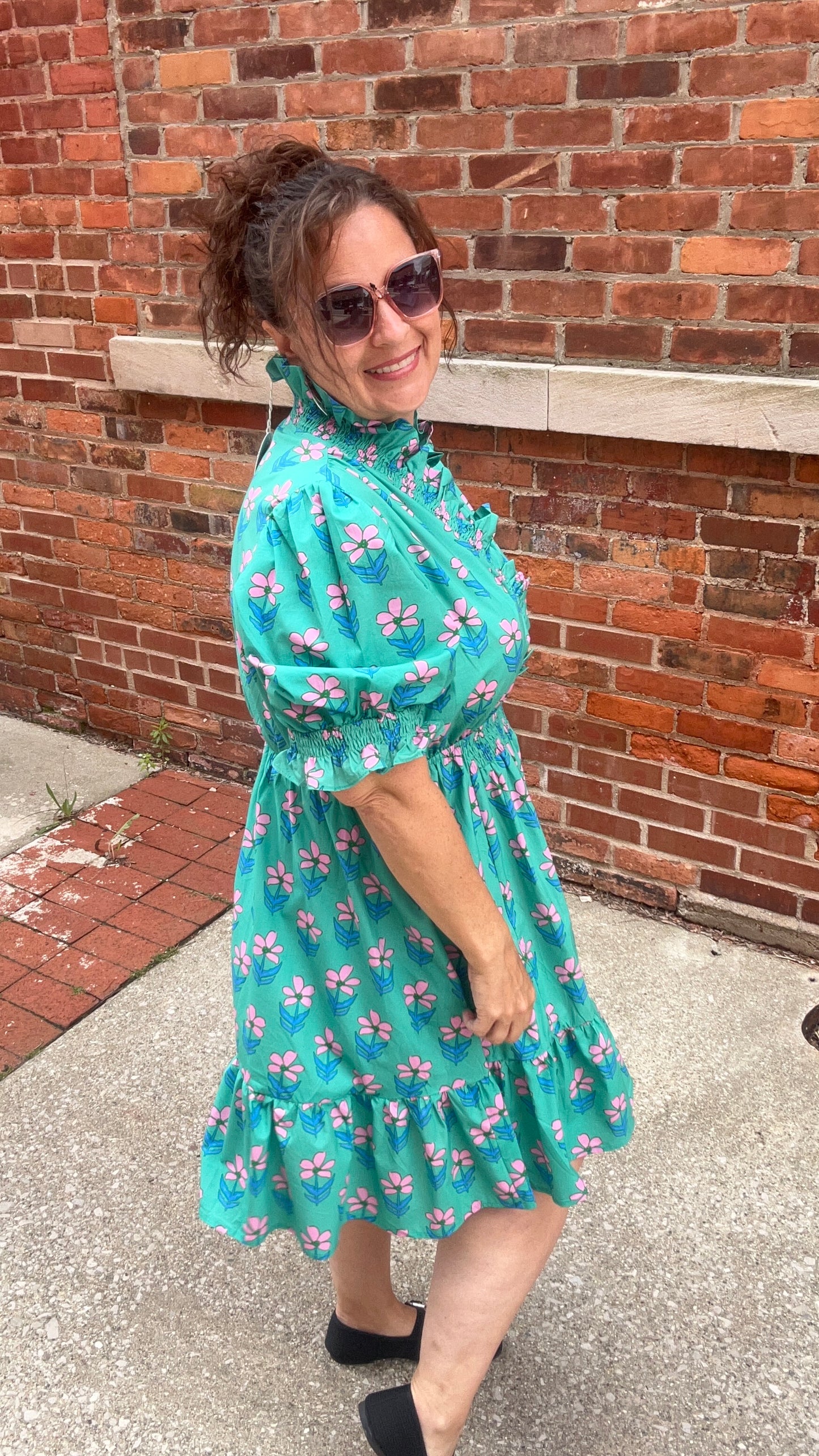 Ruffled Floral Babydoll Dress
