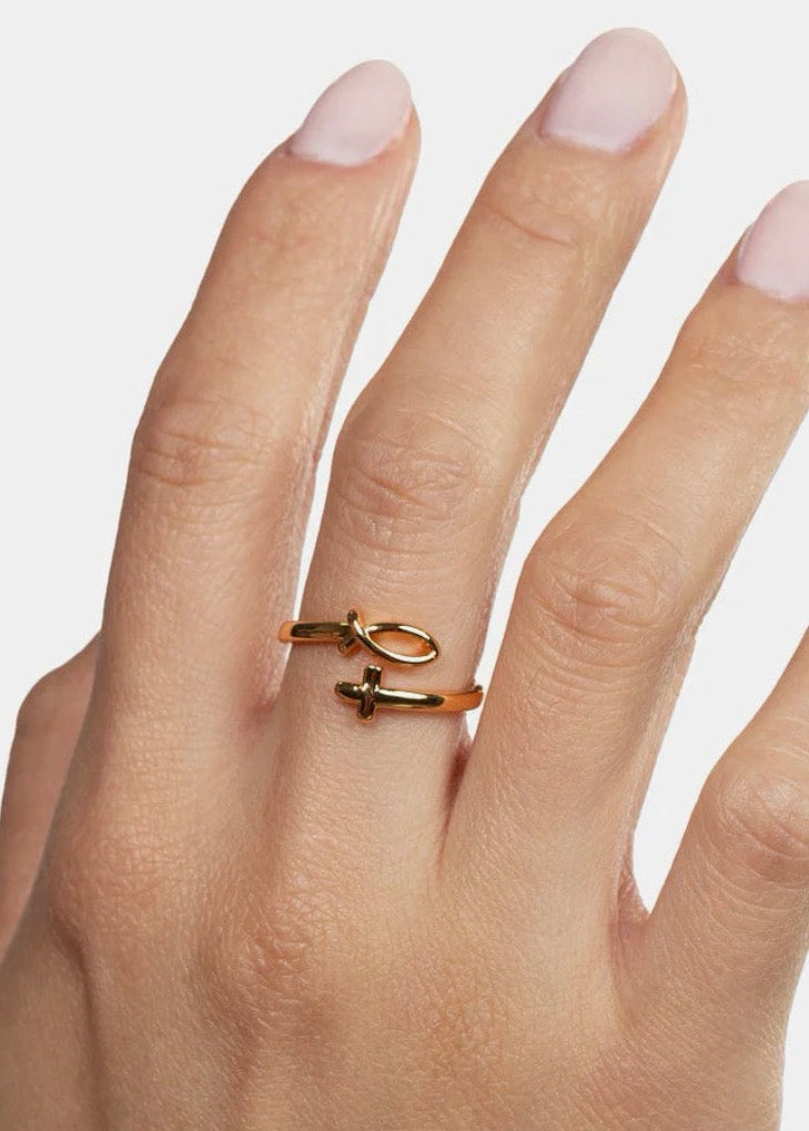 Cross And Fish Ring