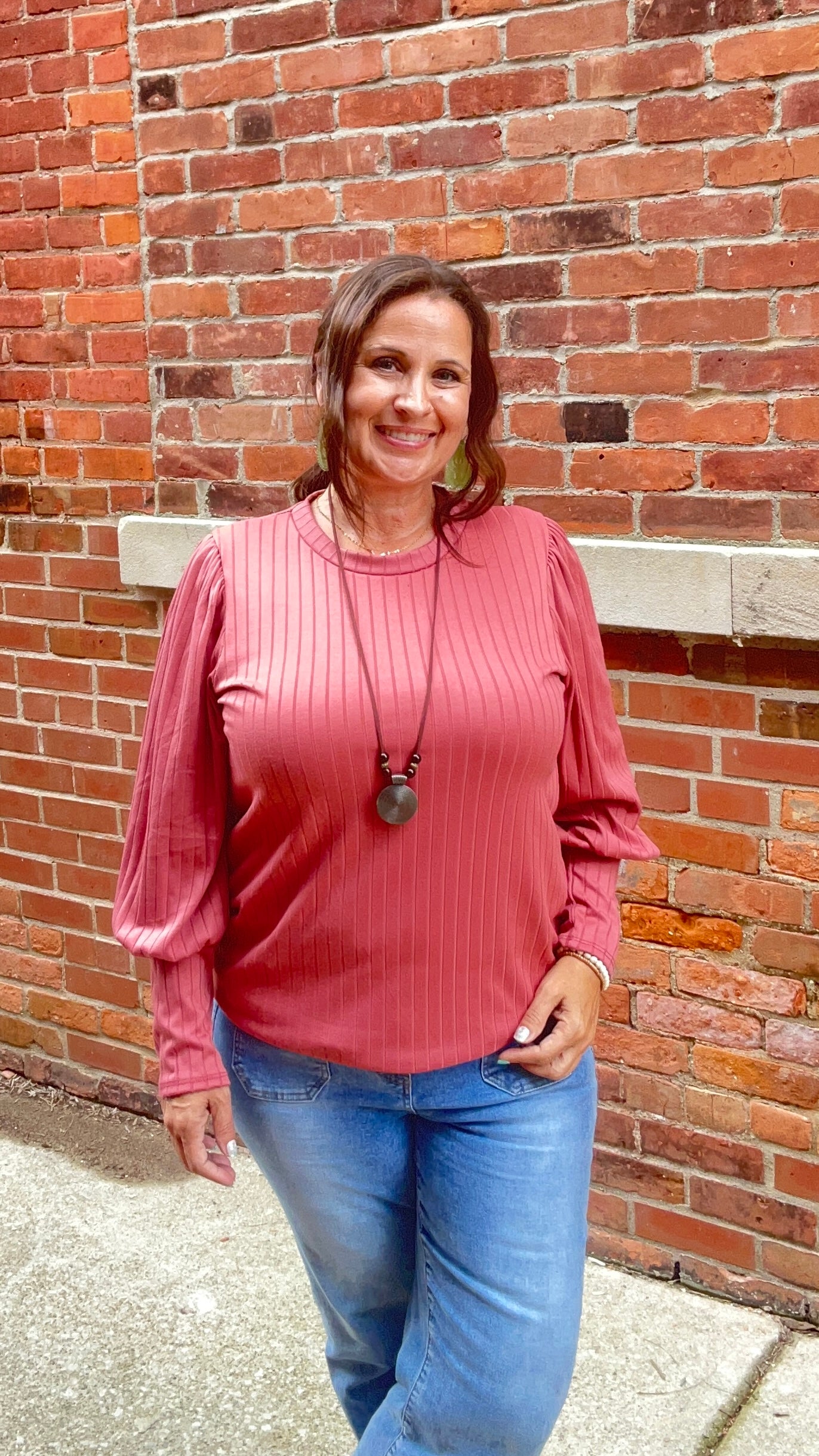 LMT4093-Angela Solid Long Sleeve Top
