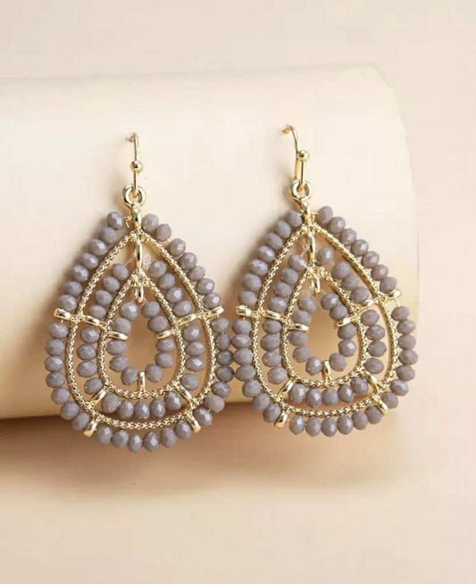 Water Drop Boho Bead Earrings