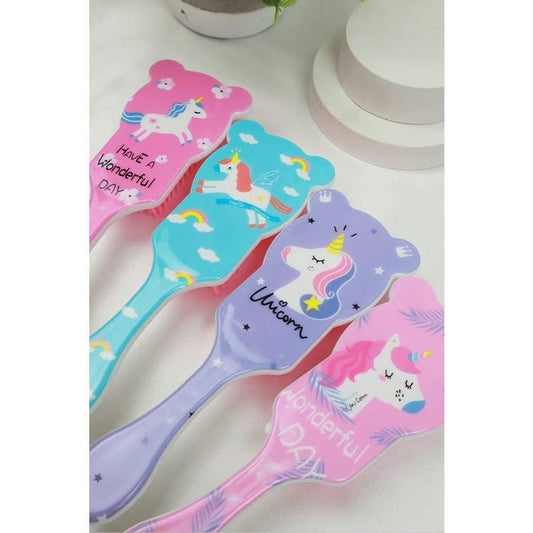 Assorted Colors of Kids Unicorn Design Hair Comb
