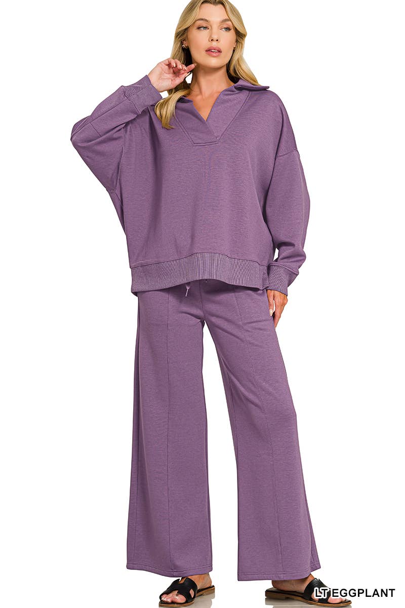 Scuba Collared Pullover & Pants Set
