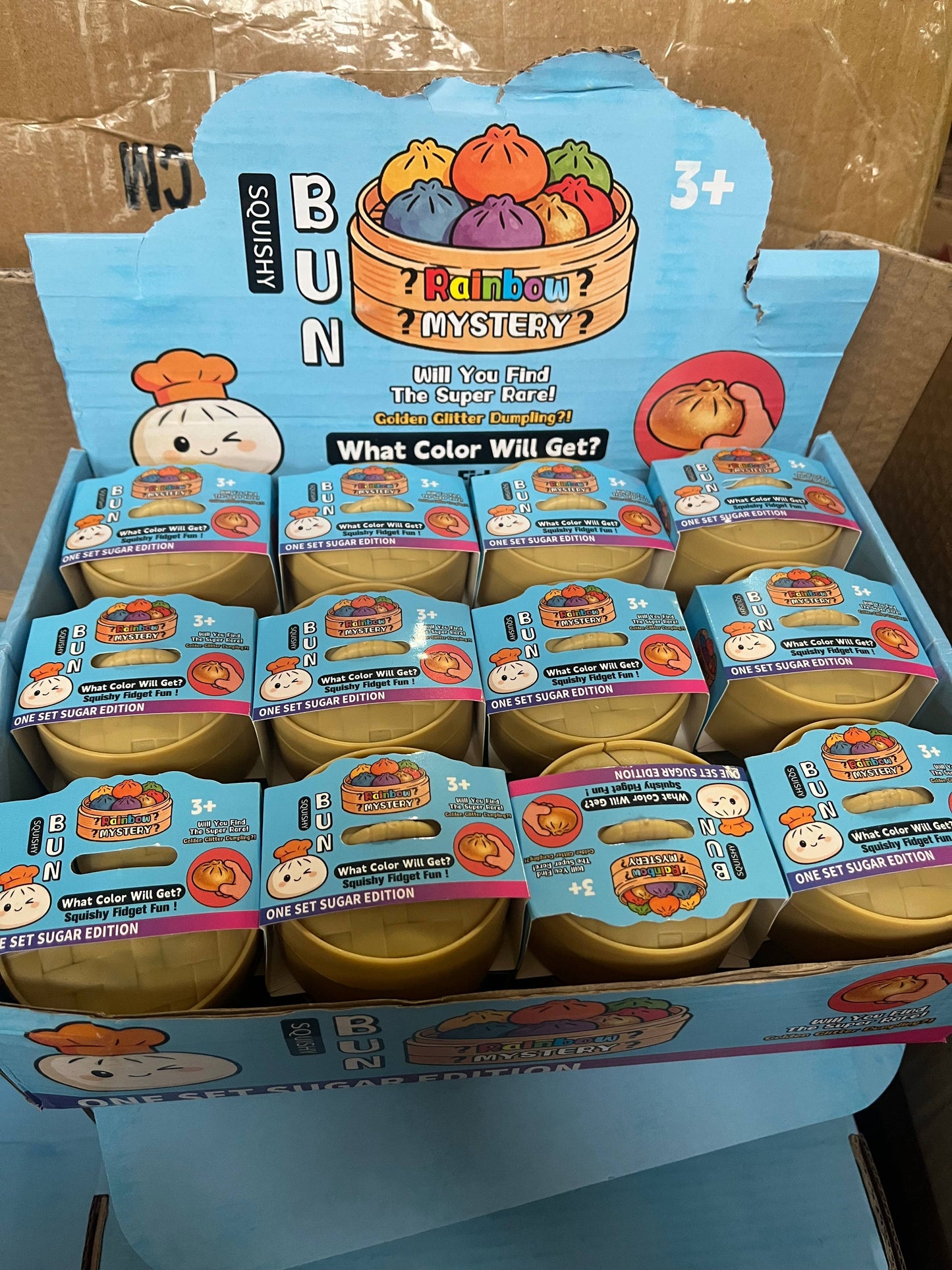 Gel Glitter Dumpling w/ Face Squishy Toy
