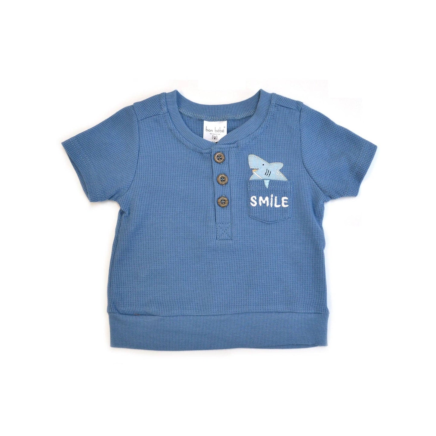 Boys 2pc Summer Cute Waffle Knit Top & Shorts Sets