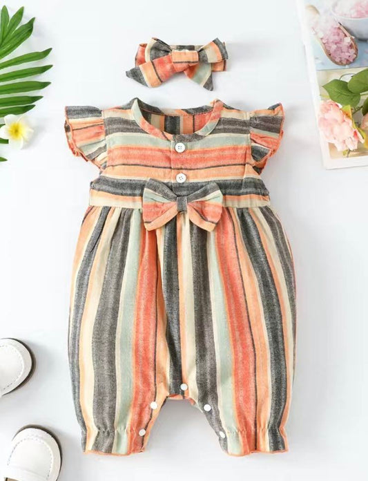 Orange Earthtone Romper