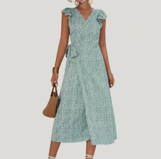 Mint Midi Wrap Dress