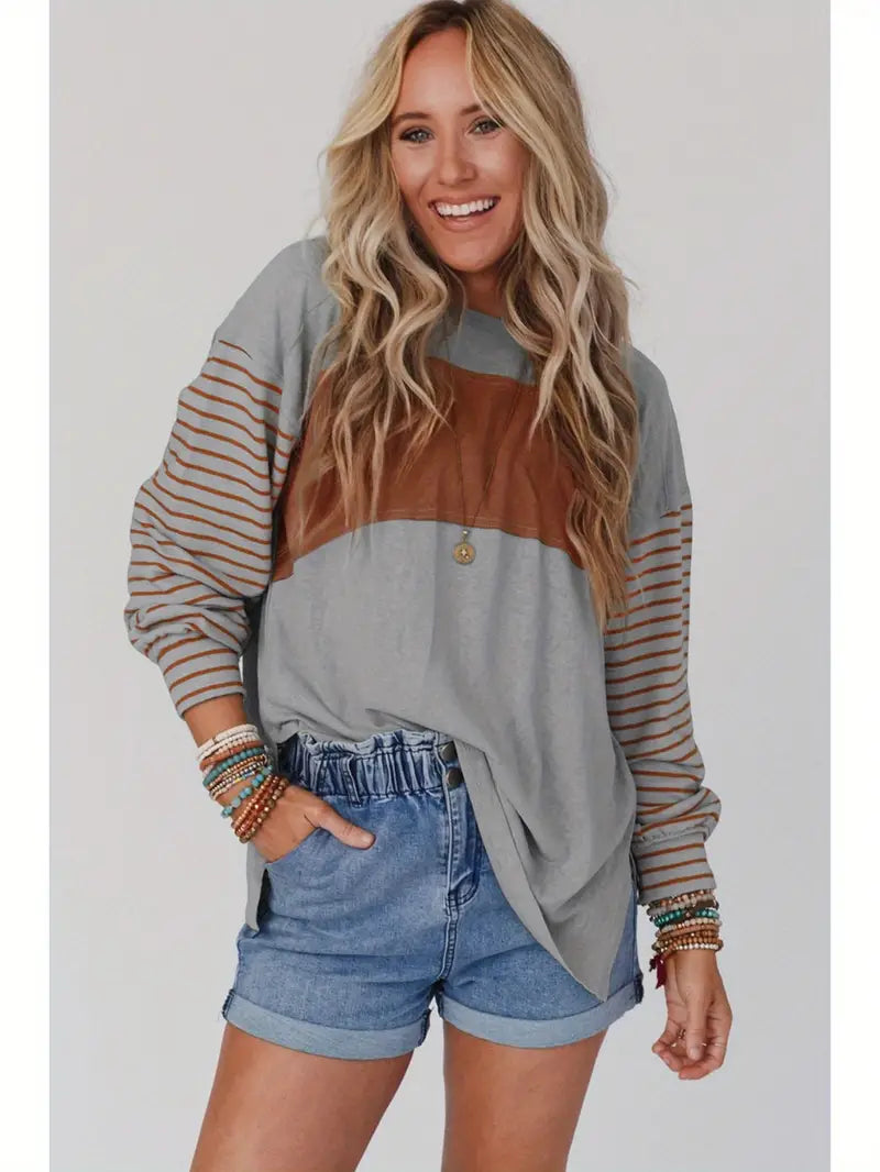 Stripped Color Block Long Sleeve