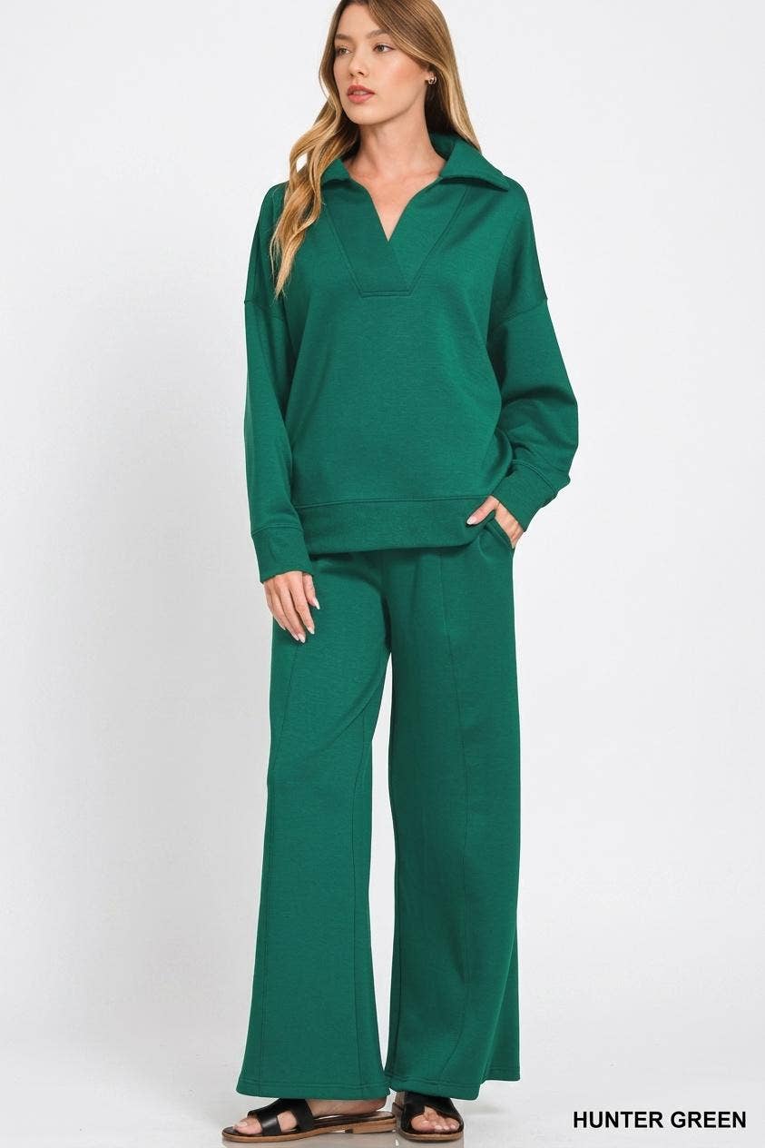 Scuba Collared Pullover & Pants Set