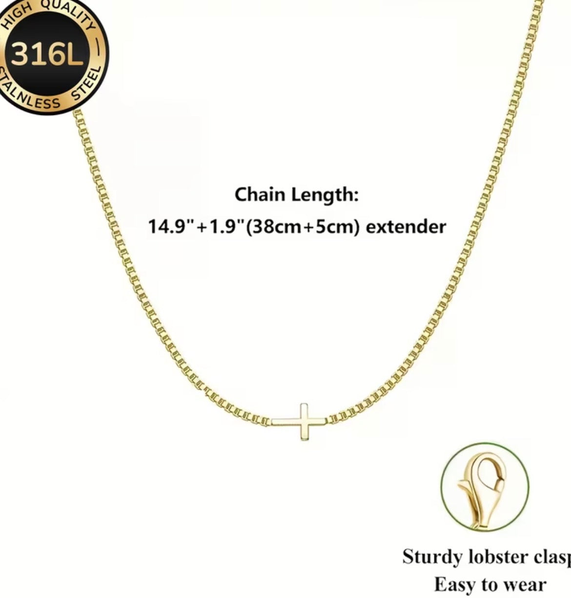 Side Cross Necklace