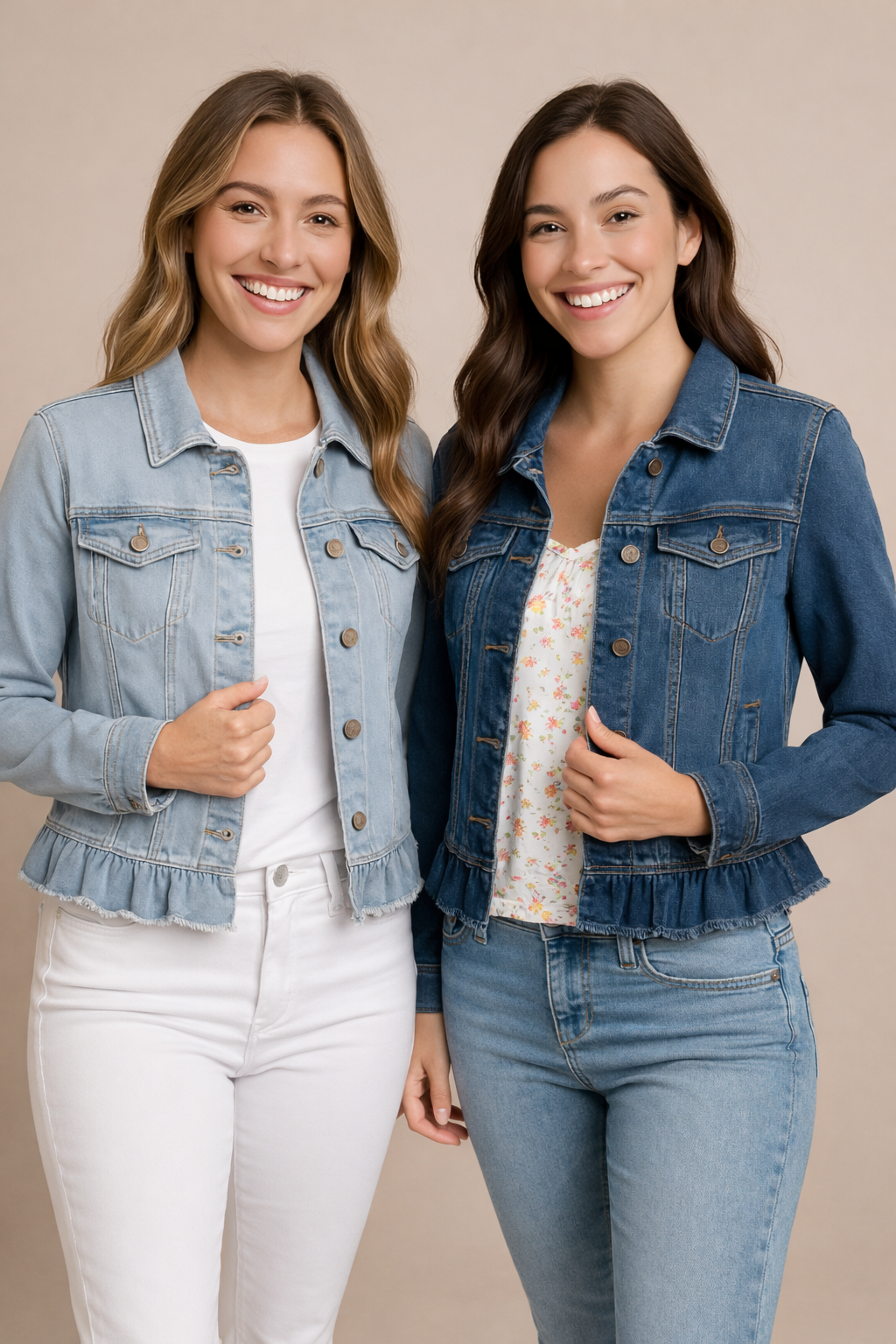 Peplum Hem Denim Jacket