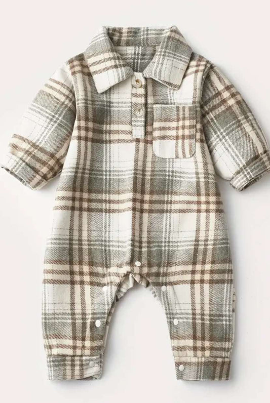 Plaid Flannel Romper