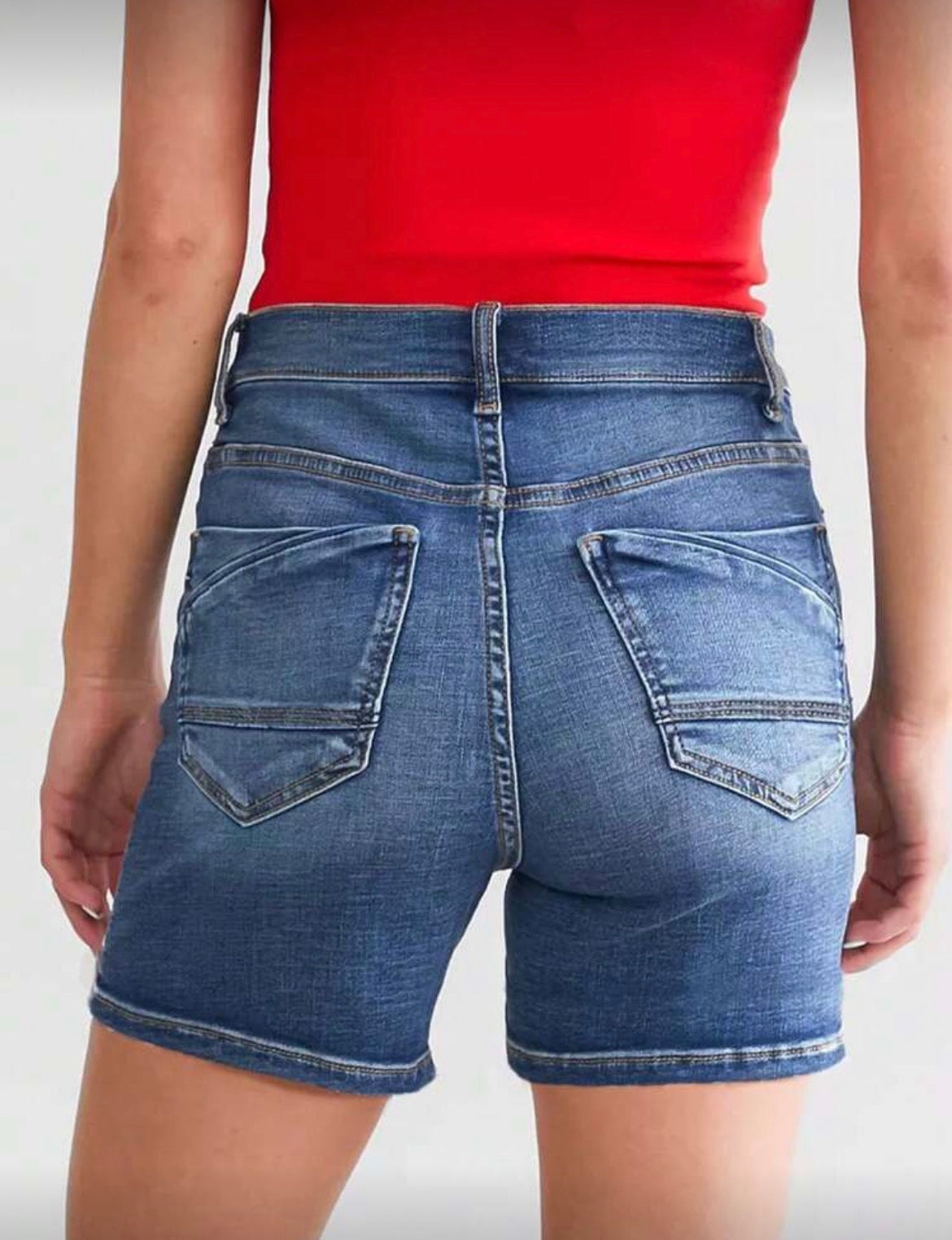 Extra Length Denim Shorts